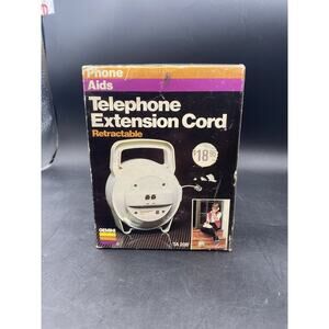 Vintage 1988 Telephone Retractable Extension Cord 50' by Gemini Model TA205